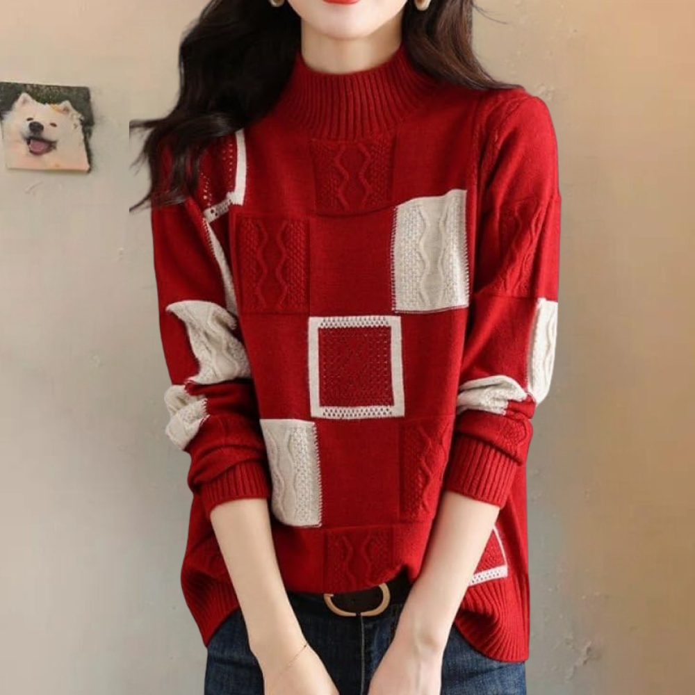 Bequemer Strickpullover mit Struktur